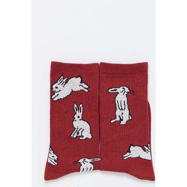 Rabbit Short Sock, Red - Socks - 2