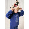 Embroidery Rabbit Sweatshirt, Blue - Sweatshirts - 4