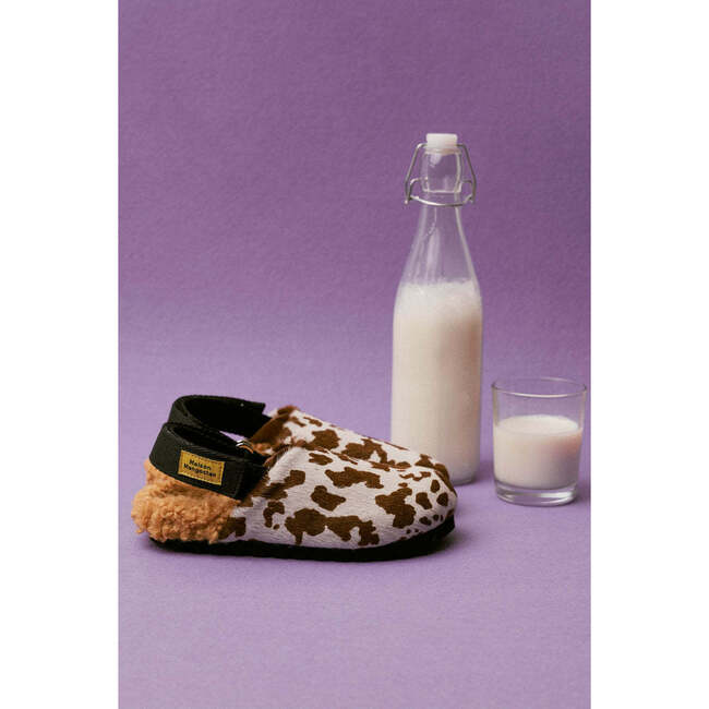 Almond Cow Print Clog, White - Sandals - 2