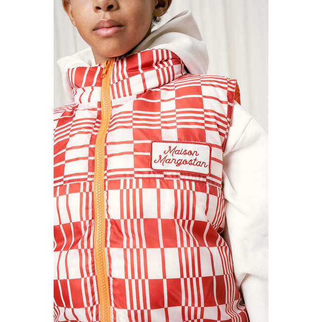 Blanket Padded Vest, Red/White - Vests - 4