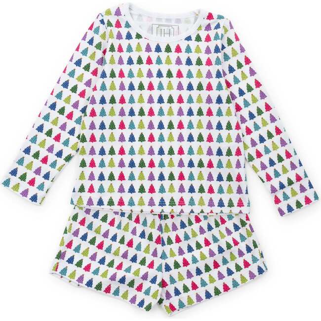 Sophie Girls' Short Set, Christmas Tree Bright