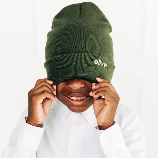 Custom Embroidered Beanie, Forest Green - Hats - 2