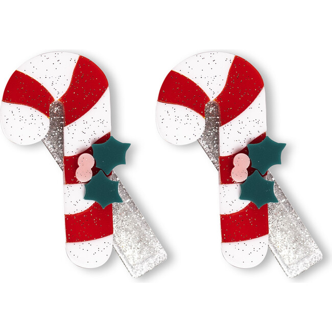 Candy Cane Red Stripes Hair Clips