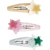 Stars Double Mint Pink Gold Snap Clips - Hair Accessories - 1 - thumbnail