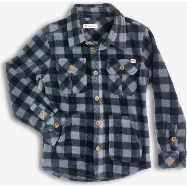 Snow Fleece Shirt, Grey/Black Check