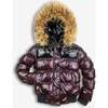 Kyla Puffer Coat, Burgundy/Black - Jackets - 1 - thumbnail