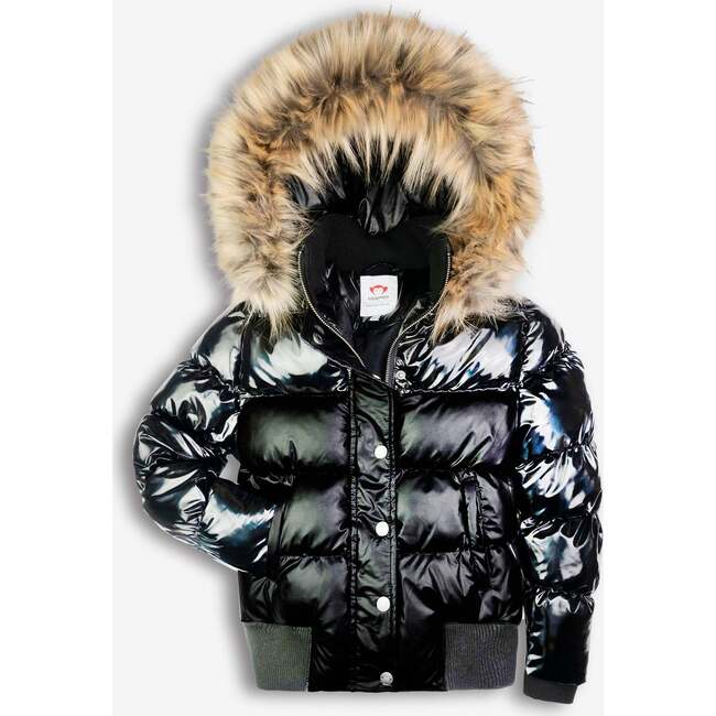 Kyla Puffer Coat, Black Mix