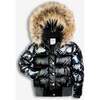 Kyla Puffer Coat, Black Mix - Jackets - 1 - thumbnail