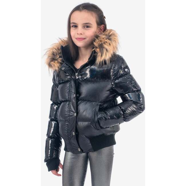 Kyla Puffer Coat, Black Mix - Jackets - 2