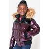 Kyla Puffer Coat, Burgundy/Black - Jackets - 2