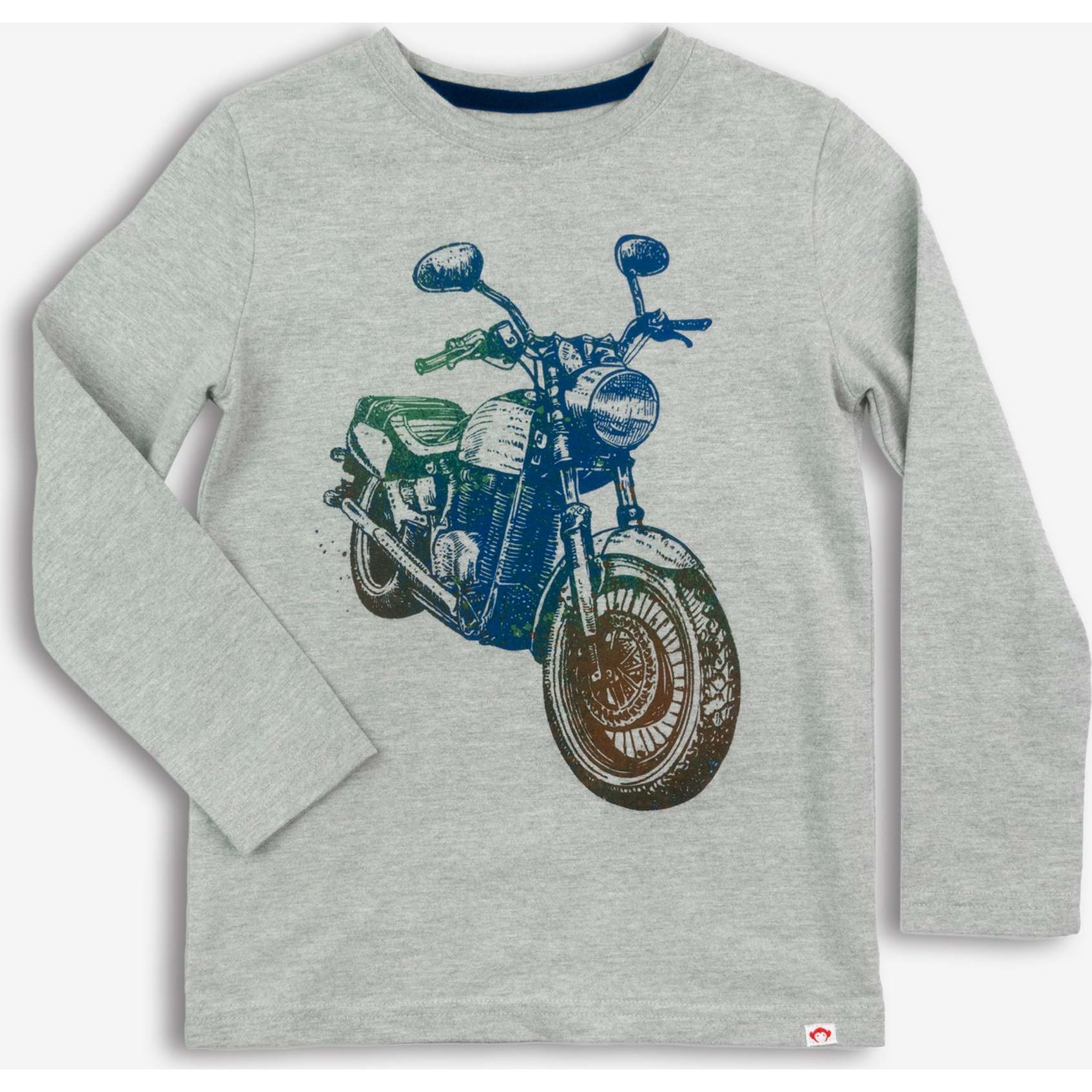 Graphic Long Sleeve Tee - Retro Bike, Heather Mist - Shirts - 1