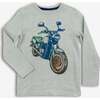 Graphic Long Sleeve Tee - Retro Bike, Heather Mist - Shirts - 1 - thumbnail