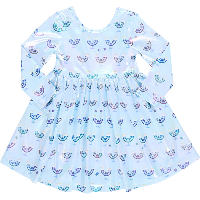 Girls Lame Steph Dress, Hanukkah Menorahs - Dresses - 1