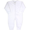 White Snap-Up Sleep n Play Jacquard Cotton - Footie Pajamas - 1 - thumbnail