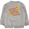 Wording Graphic Print Crew Neck Long Sleeve Sweatshirt, Grey - Sweatshirts - 2