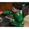 Duck Graphic Print Polo Collar Long Sleeve Button Sweatshirt, Emerald - Sweatshirts - 2