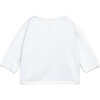 Wording Graphic Print Crew Neck Long Sleeve 2-Button Shoulder T-Shirt, White - T-Shirts - 2