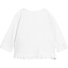 Wording Graphic Print Round Neck Long Sleeve Frill Bottom T-Shirt, White - T-Shirts - 2