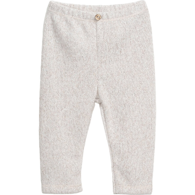 Plush Elastic Waistband Coconut Button Leggings, Heather Grey