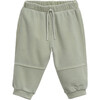 Organic Cotton Elastic Waistband Drawstring Back Pocket Jogger, Sage Green - Sweatpants - 1 - thumbnail