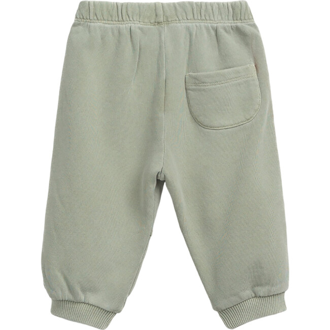 Organic Cotton Elastic Waistband Drawstring Back Pocket Jogger, Sage Green - Sweatpants - 2