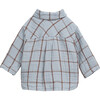 Organic Cotton Plaid Classic Collar Long Sleeve Button-Down Shirt, Blue - Button Downs - 2