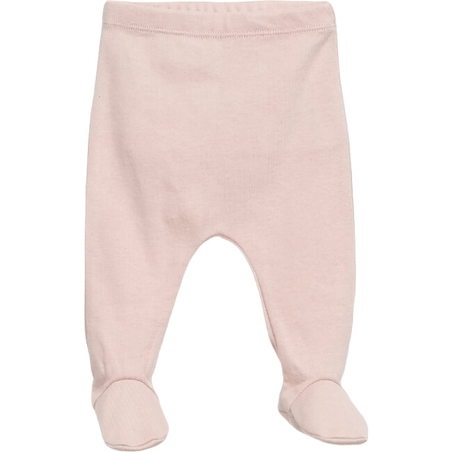 Jersey Elastic Waistband Footie Leggings, Baby Pink