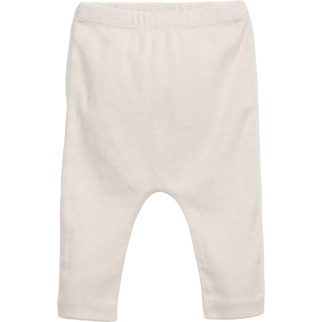 Jersey Cotton Elastic Waistband Leggings, Solid Cream