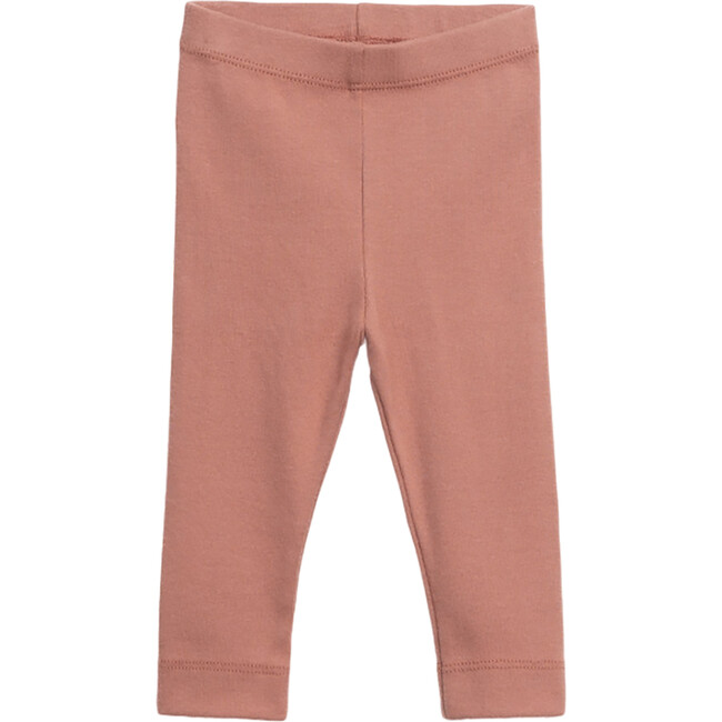 Jersey Elastic Waistband Cuffed Hem Leggings, Coral