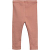 Jersey Elastic Waistband Cuffed Hem Leggings, Coral - Leggings - 2