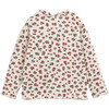 Floral Spot Print Ruffle Collar Long Sleeve 2-Button Shoulder T-Shirt, Multicolors - T-Shirts - 2