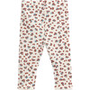 Floral Spot Print Ribbed Elastic Waistband Coconut Button Leggings, Multicolors - Leggings - 2