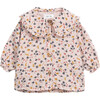 Floral Print Round Collared Neck Long Sleeve Button-Down Blouse, Multicolors - Blouses - 1 - thumbnail