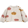 Elephant Graphic Print Crew Neck Long Puff Sleeve Crop Sweatshirt, Cream - Sweatshirts - 1 - thumbnail