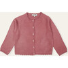 Scalloped Luna Cardigan with Raglan Sleeves, Pink - Cardigans - 1 - thumbnail