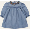 Alix Embroidered Baby Dress Toile de Jouy, Blue - Dresses - 1 - thumbnail