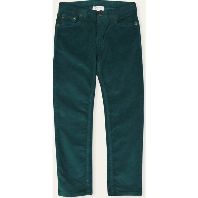 5 Pocket Velour Trousers, Green