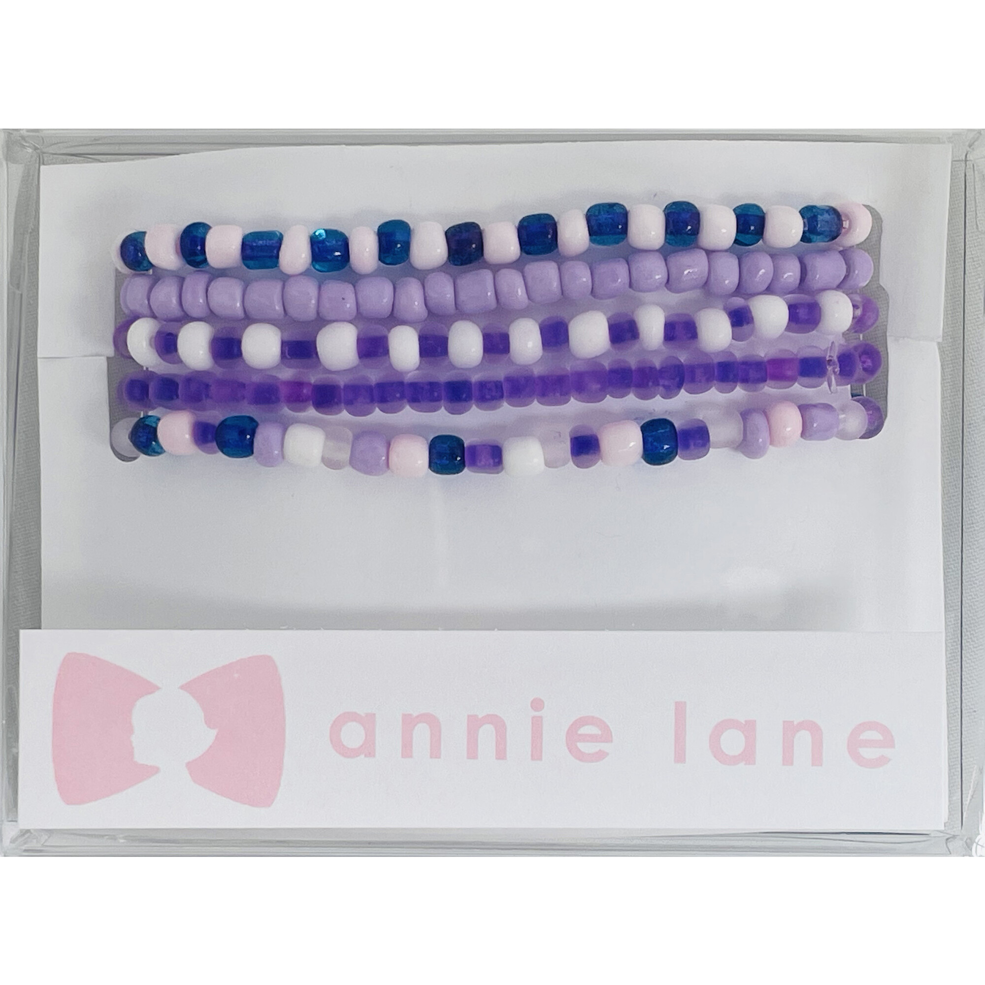 Set of Five Bracelets, Purple - Bracelets - 1