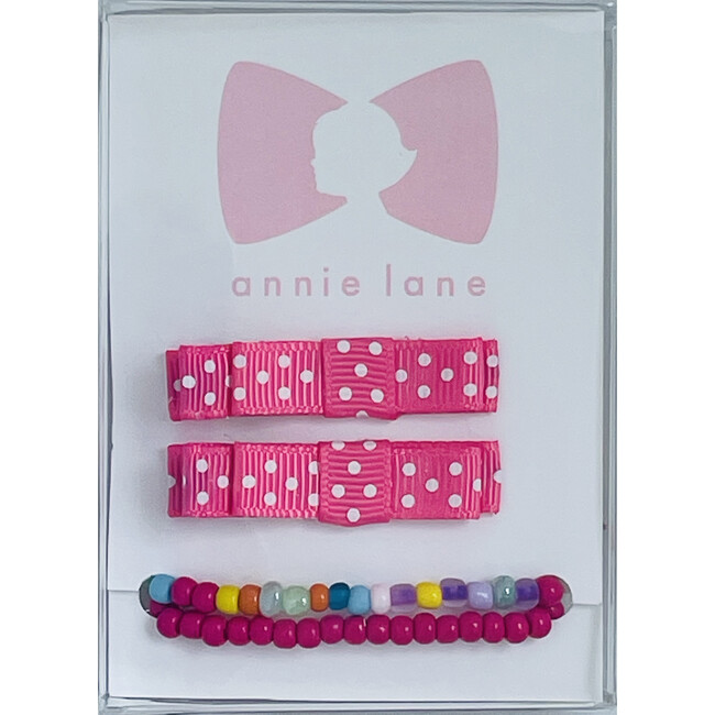 Bracelet & Bows Box Set, Hot Pink