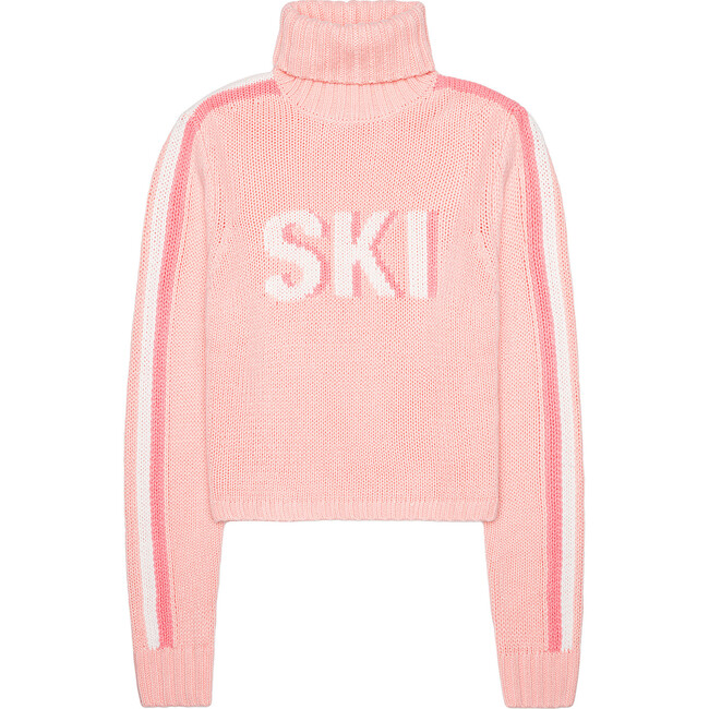 Womens Retro Ski Cropped Turtleneck, Pink