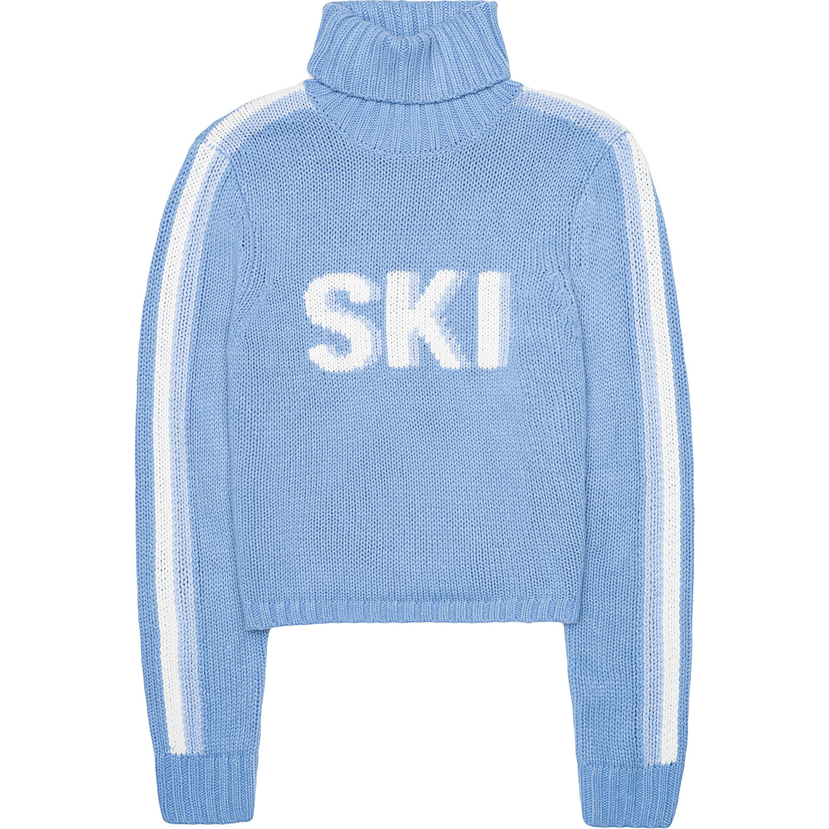 Womens Retro Ski Cropped Turtleneck, Blue Ellsworth Ivey