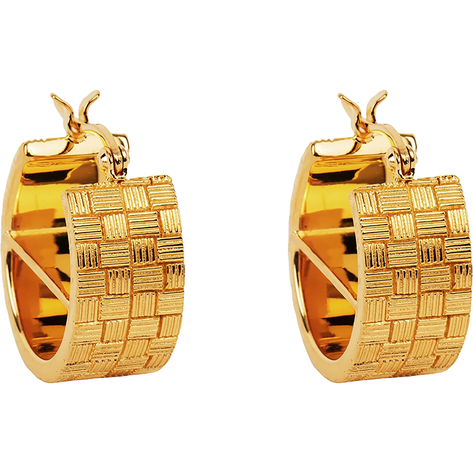 Women's Woven Bar Hoop Earrings - Earrings - 1