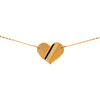 Women's Golden Heart Stripe Necklace - Necklaces - 1 - thumbnail