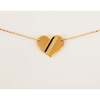 Women's Golden Heart Stripe Necklace - Necklaces - 2