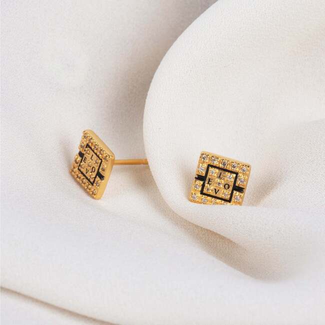 Women's Love Letter Cube Stud Earrings - Earrings - 4