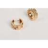 Women's Woven Trio Diamond Shape Chunky Huggie Earrings - Earrings - 3