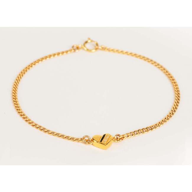 Women's Gold Love Heart Charm Bracelet - Bracelets - 3