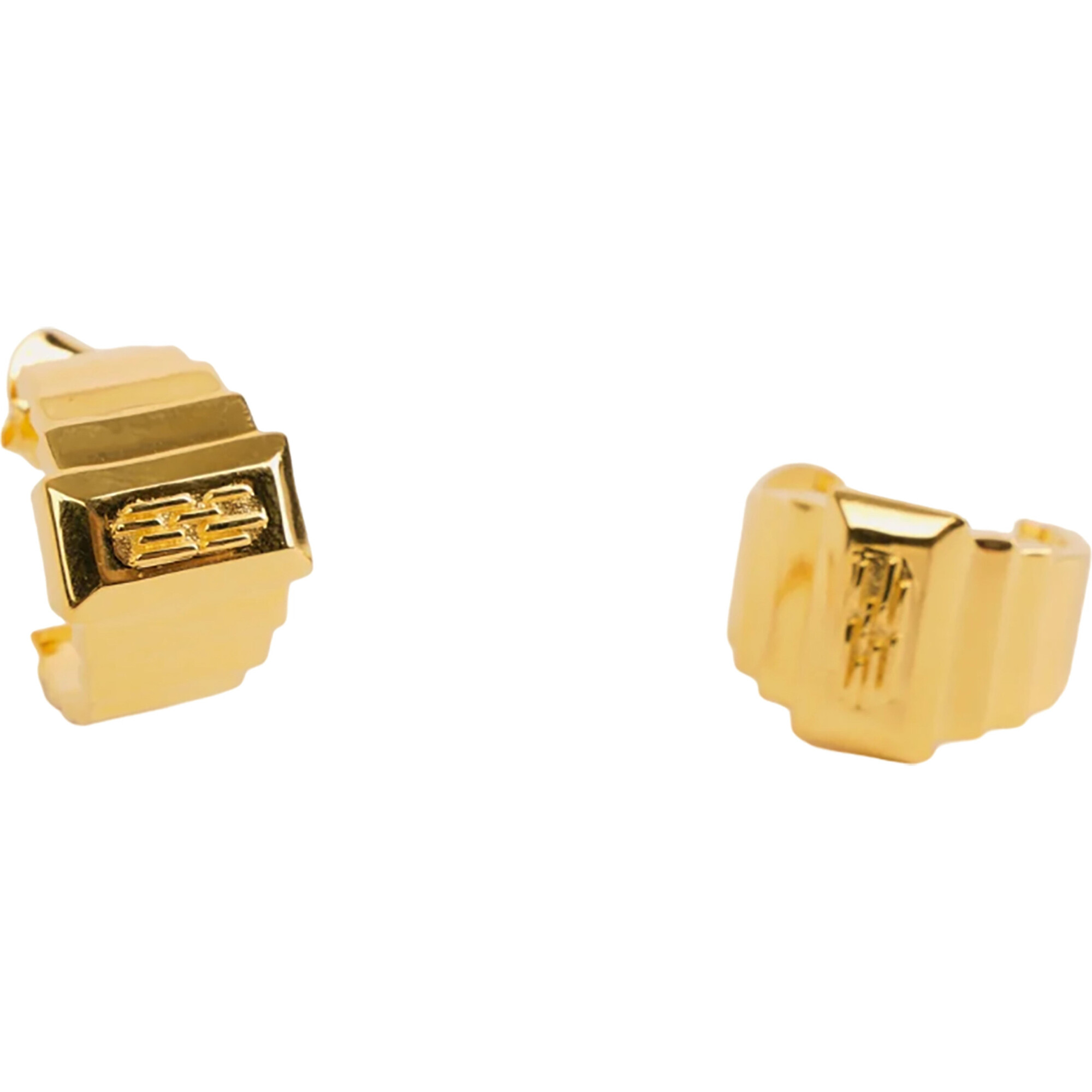 Women's Tiered Block Hoops - Earrings - 1