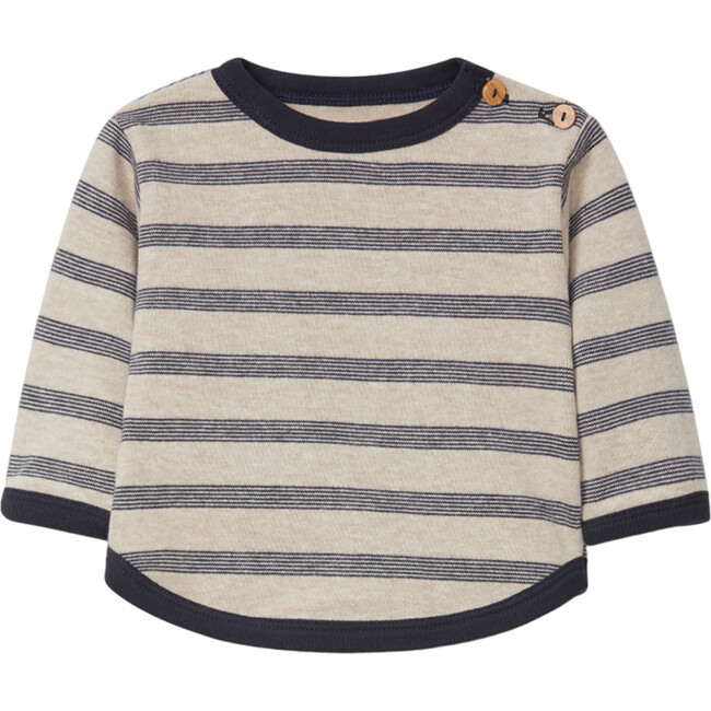 Striped Sweater, Navy - Sweatshirts - 1