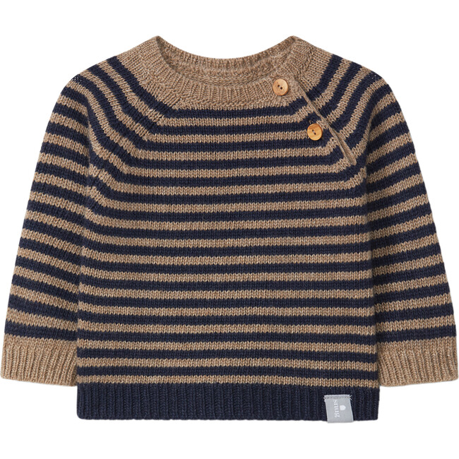 Striped Knit Sweater, Navy